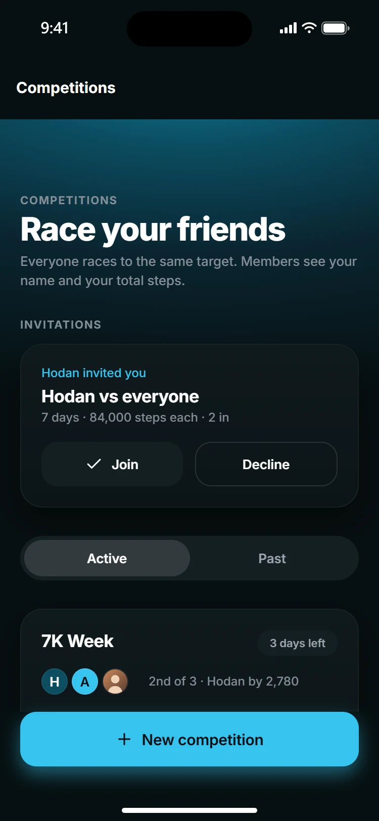 Competitions in Awood: Hodan's invitation to Hodan vs everyone, and the 7K Week in progress.